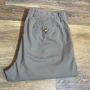 TOMMY HILFIGER CHINO MENS FLAT FRONT PANTS STRAIGHT LEG WITH POCKETS  34/32